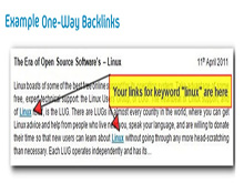Example of one-way backlink